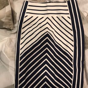 J crew Navy striped skirt